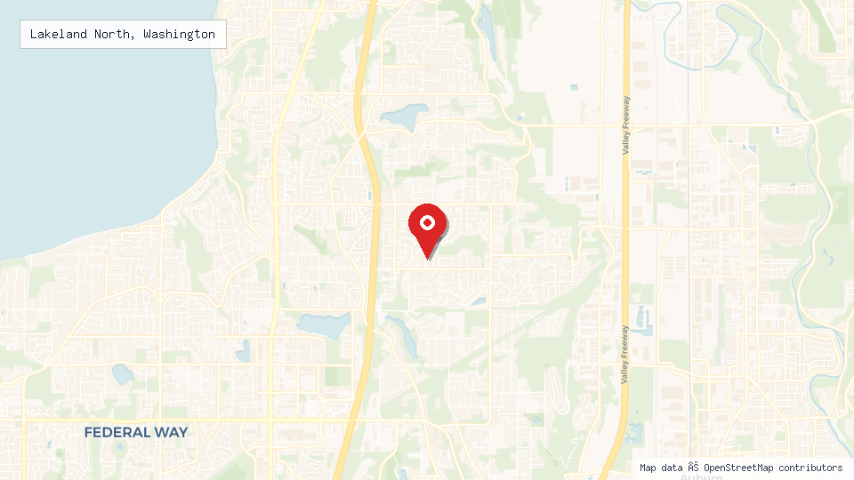 Street map of Lakeland North, Washington with location pin