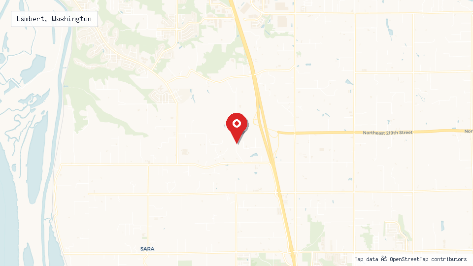 Street map of Lambert, Washington with location pin