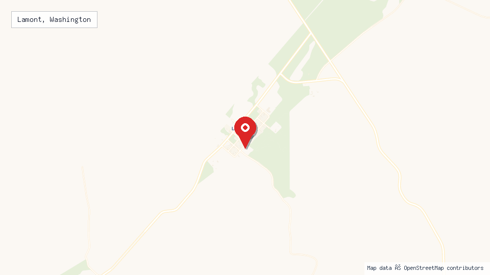 Street map of Lamont, Washington with location pin