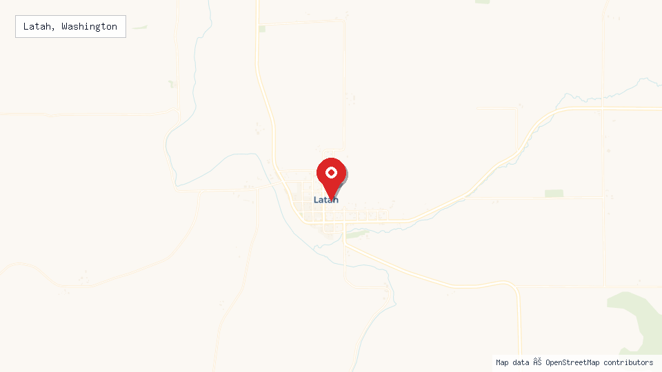 Street map of Latah, Washington with location pin