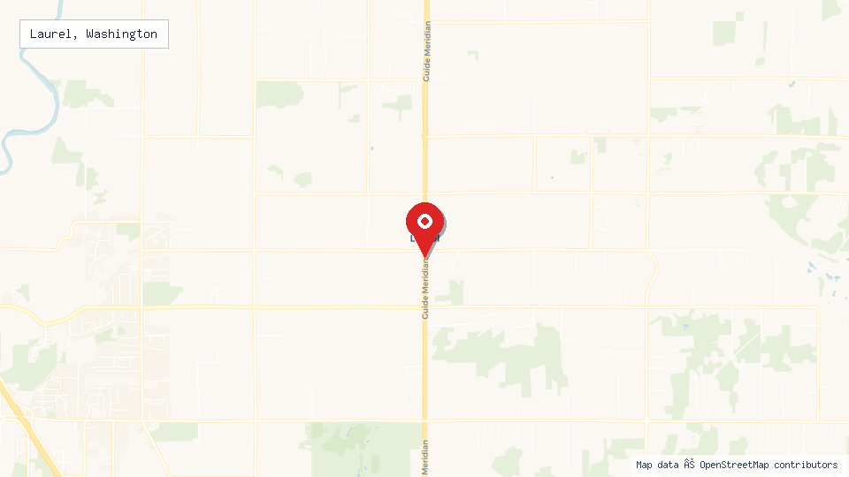 Street map of Laurel, Washington with location pin
