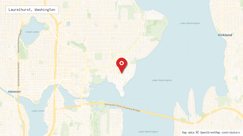 Street map of Laurelhurst, Washington with location pin