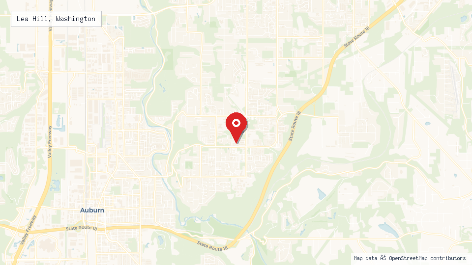 Street map of Lea Hill, Washington with location pin