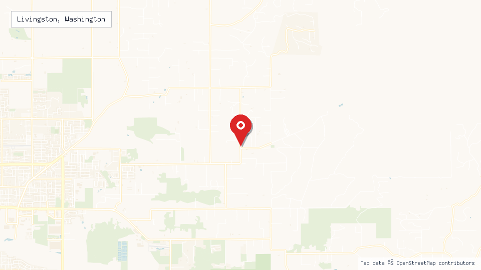 Street map of Livingston, Washington with location pin