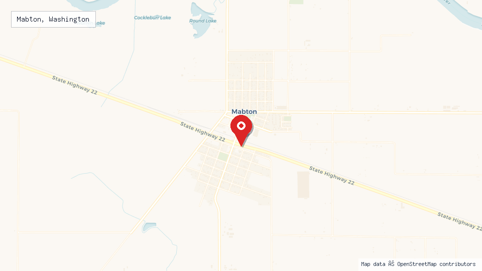 Street map of Mabton, Washington with location pin