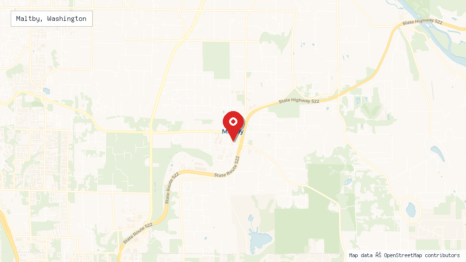 Street map of Maltby, Washington with location pin