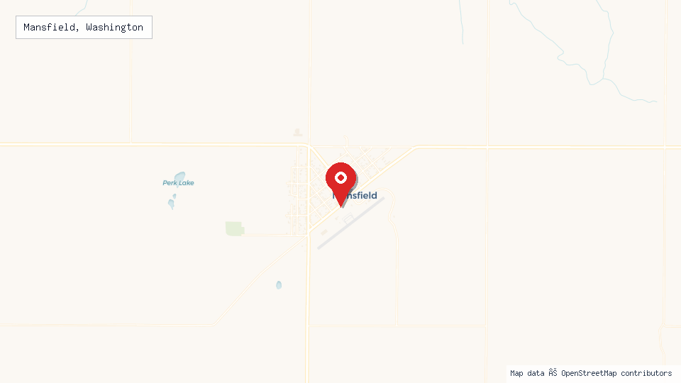 Street map of Mansfield, Washington with location pin