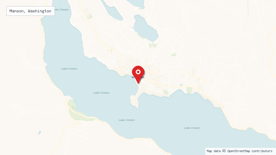 Street map of Manson, Washington with location pin
