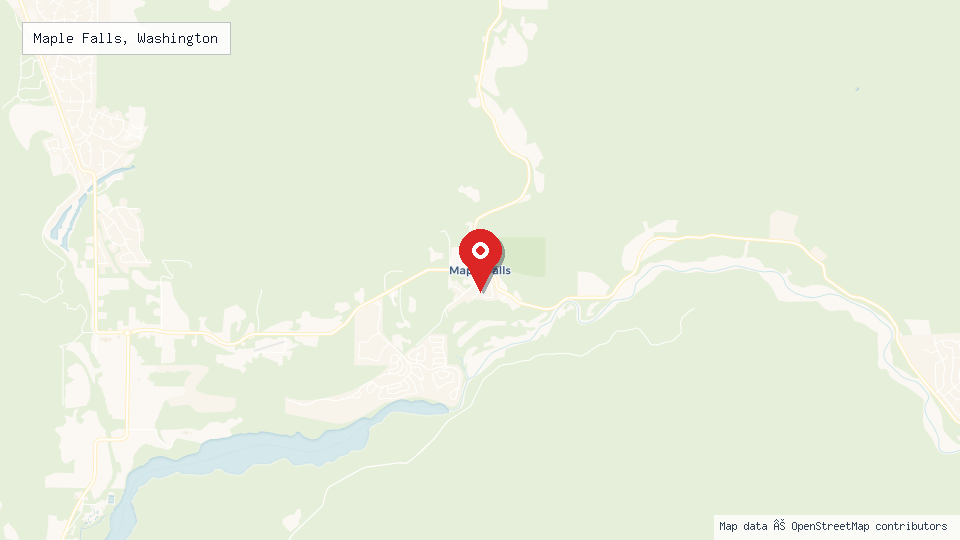 Street map of Maple Falls, Washington with location pin