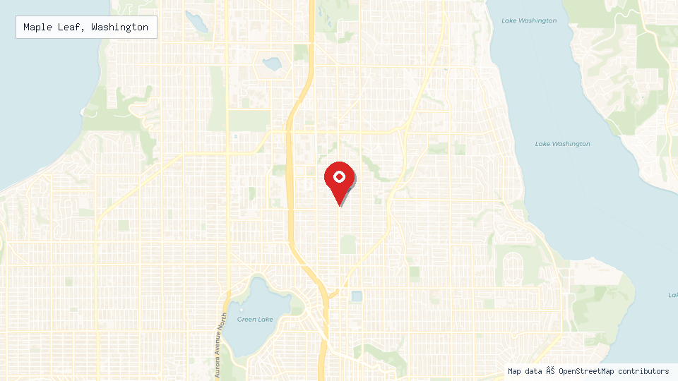 Street map of Maple Leaf, Washington with location pin