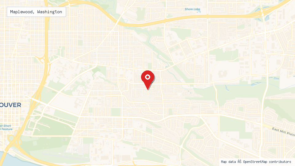 Street map of Maplewood, Washington with location pin