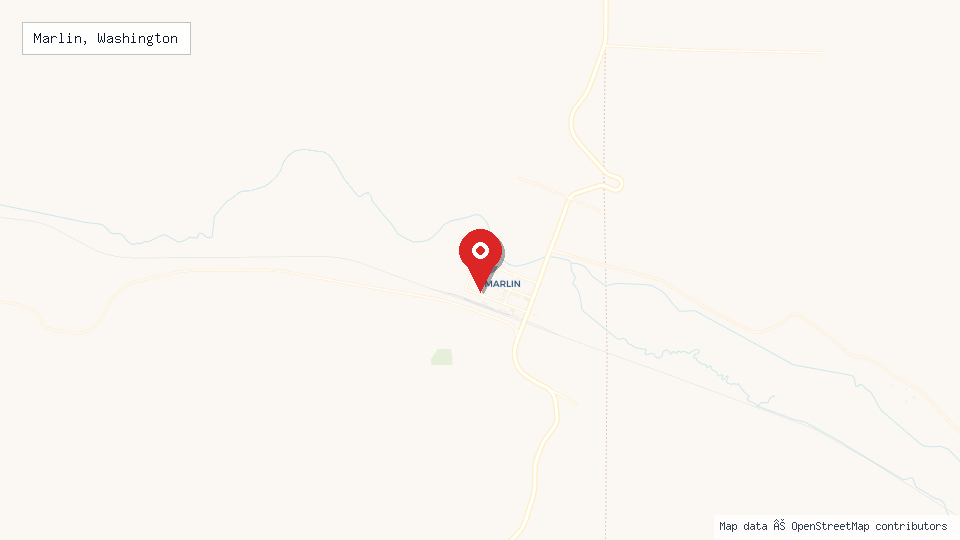 Street map of Marlin, Washington with location pin