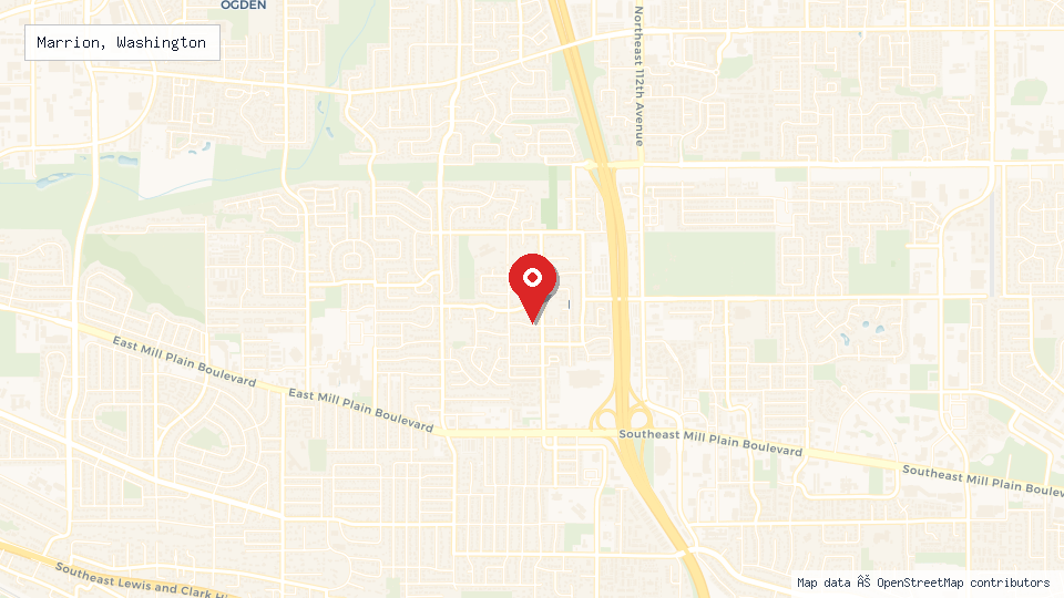 Street map of Marrion, Washington with location pin