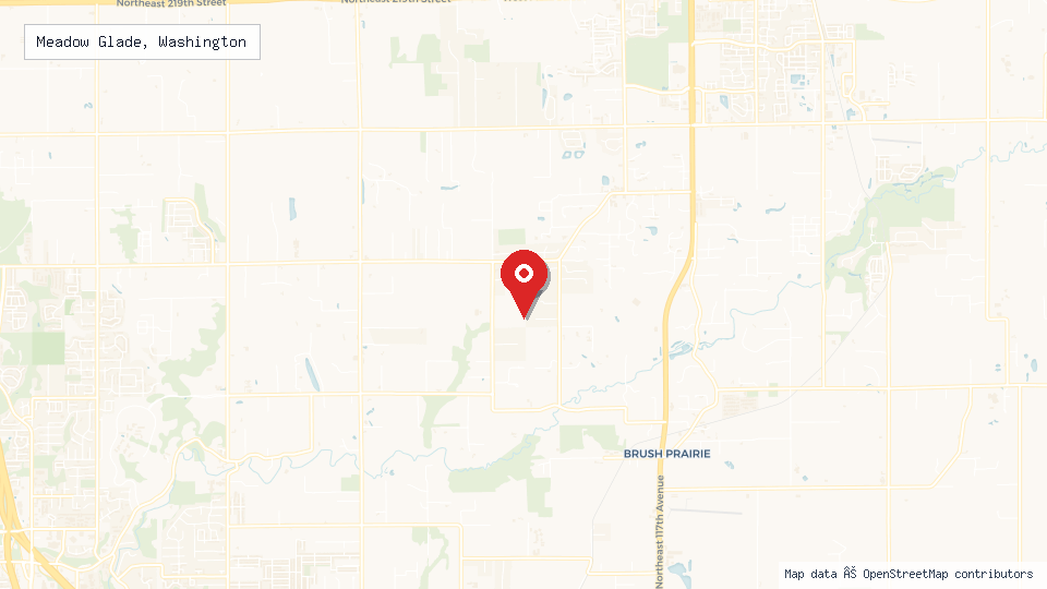 Street map of Meadow Glade, Washington with location pin