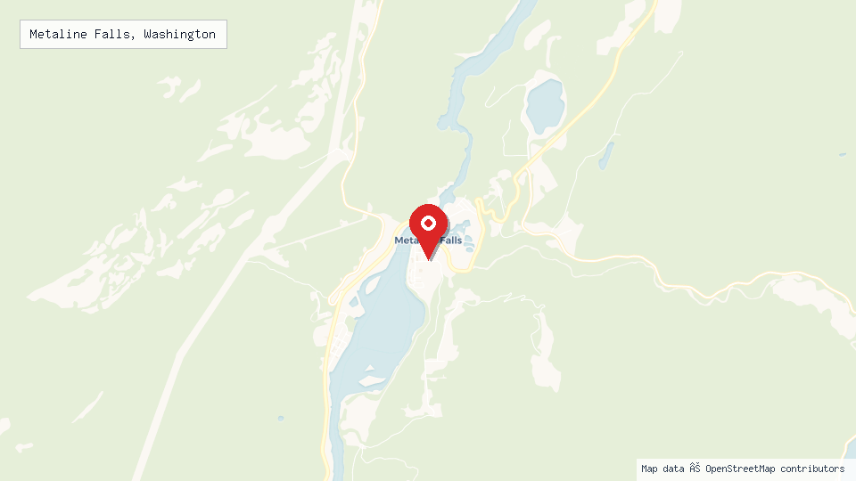 Street map of Metaline Falls, Washington with location pin