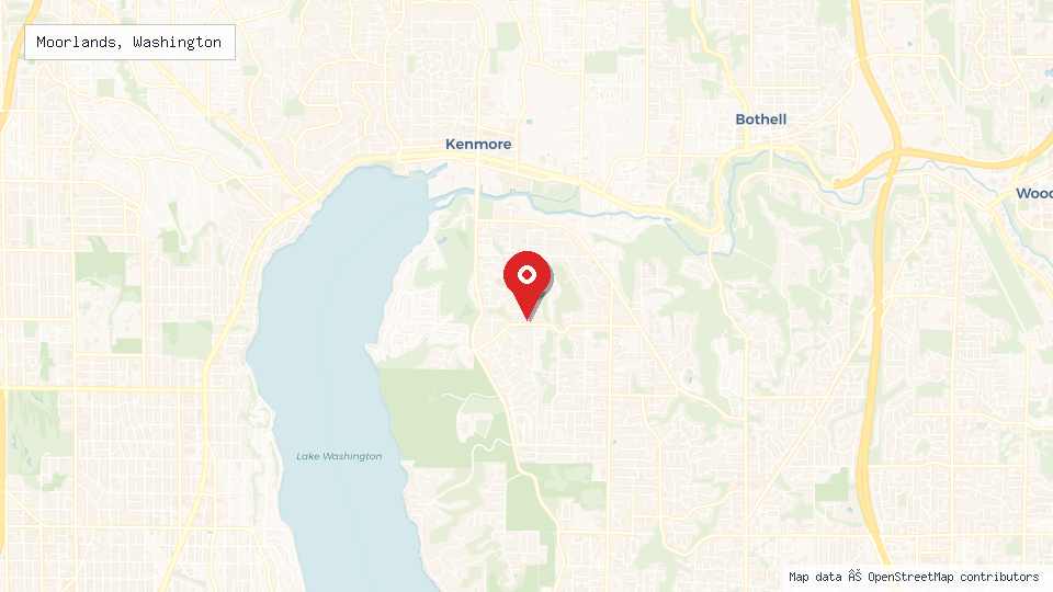 Street map of Moorlands, Washington with location pin