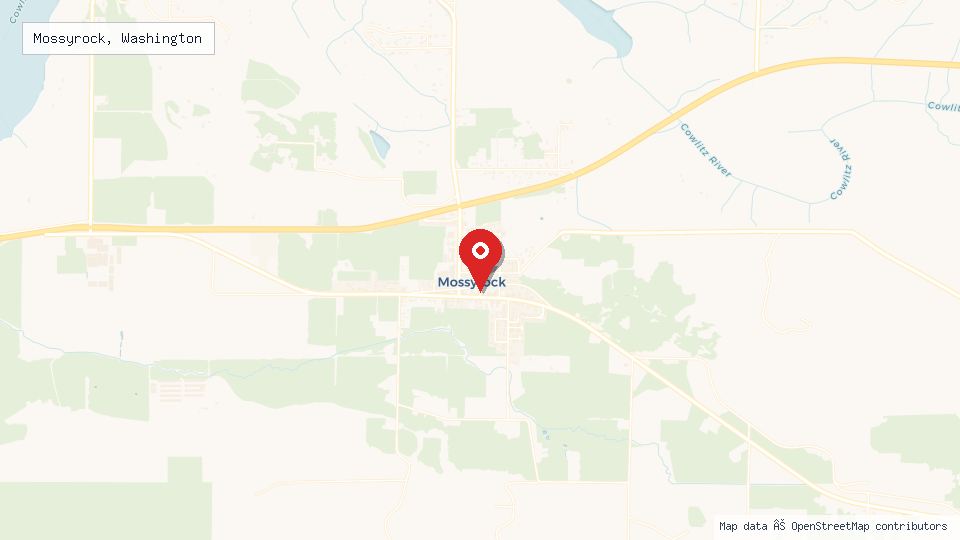 Street map of Mossyrock, Washington with location pin