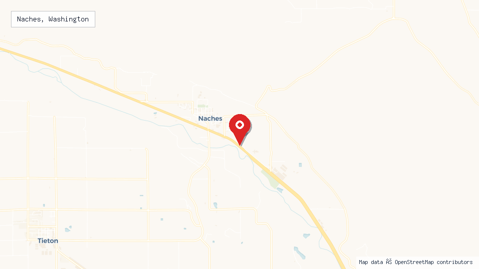 Street map of Naches, Washington with location pin