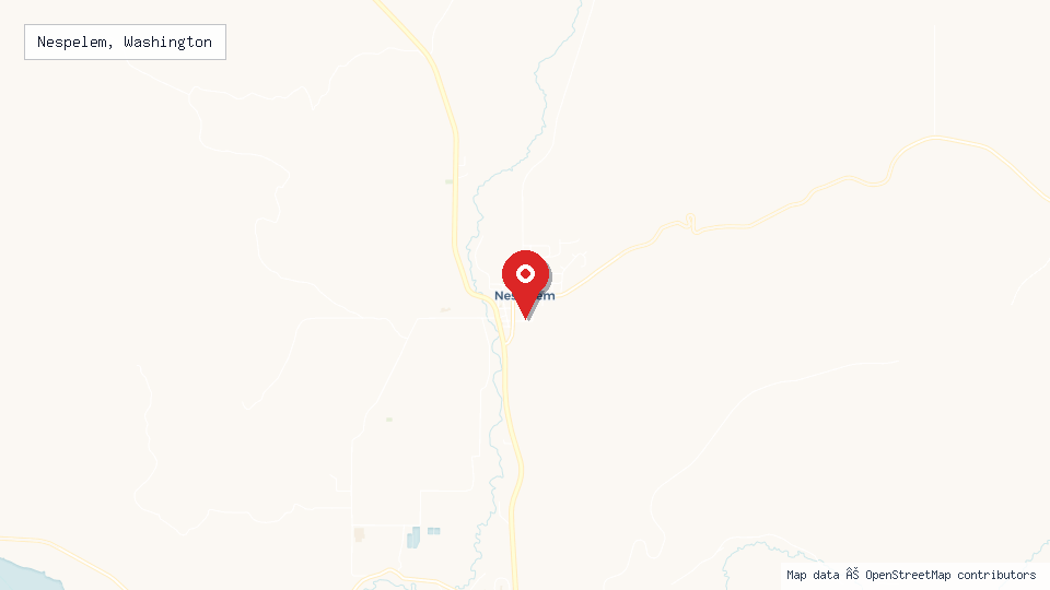 Street map of Nespelem, Washington with location pin