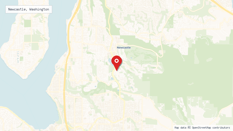 Street map of Newcastle, Washington with location pin