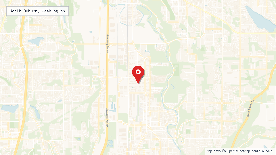 Street map of North Auburn, Washington with location pin