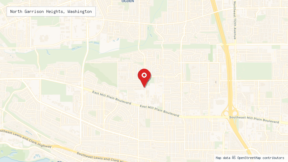 Street map of North Garrison Heights, Washington with location pin