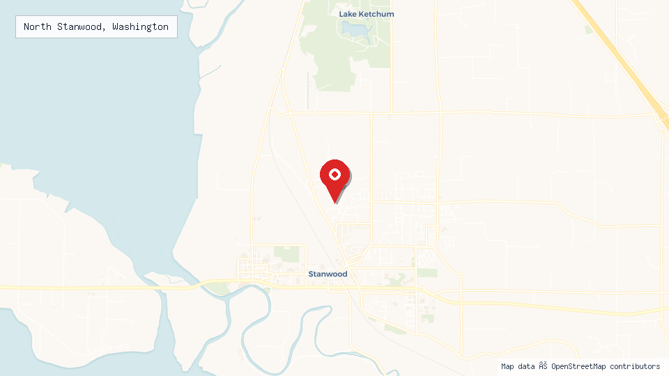 Street map of North Stanwood, Washington with location pin