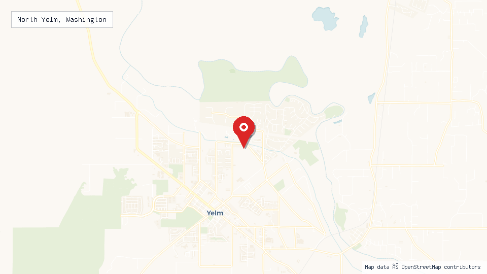Street map of North Yelm, Washington with location pin