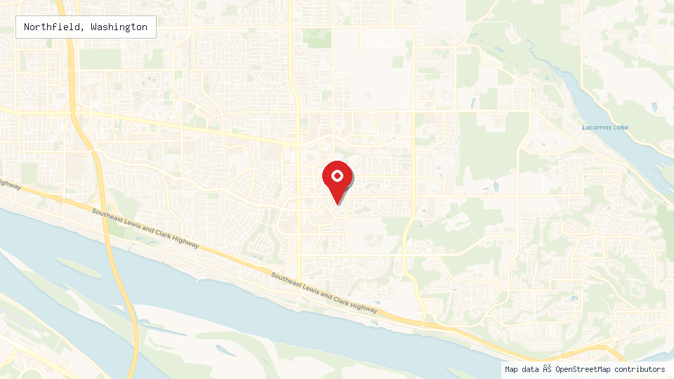 Street map of Northfield, Washington with location pin