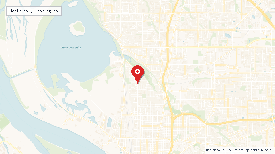Street map of Northwest, Washington with location pin
