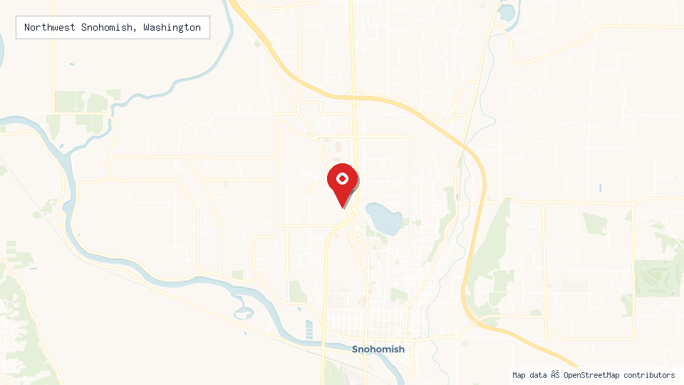 Street map of Northwest Snohomish, Washington with location pin