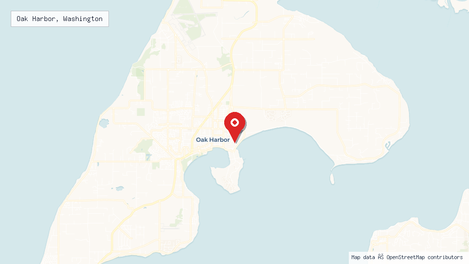 Street map of Oak Harbor, Washington with location pin