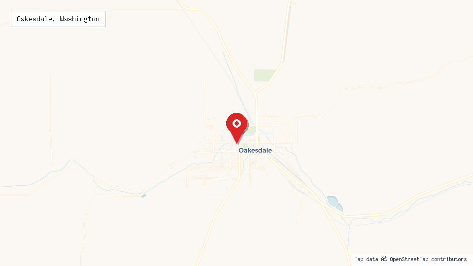 Street map of Oakesdale, Washington with location pin