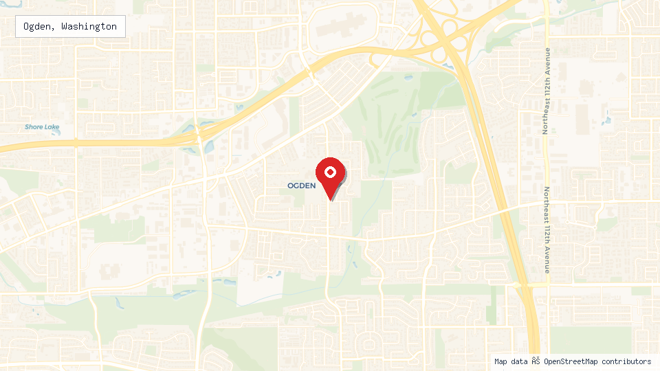 Street map of Ogden, Washington with location pin