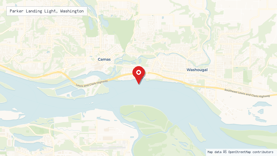 Street map of Parker Landing Light, Washington with location pin