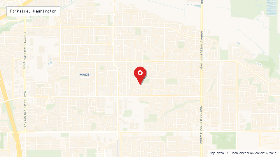 Street map of Parkside, Washington with location pin