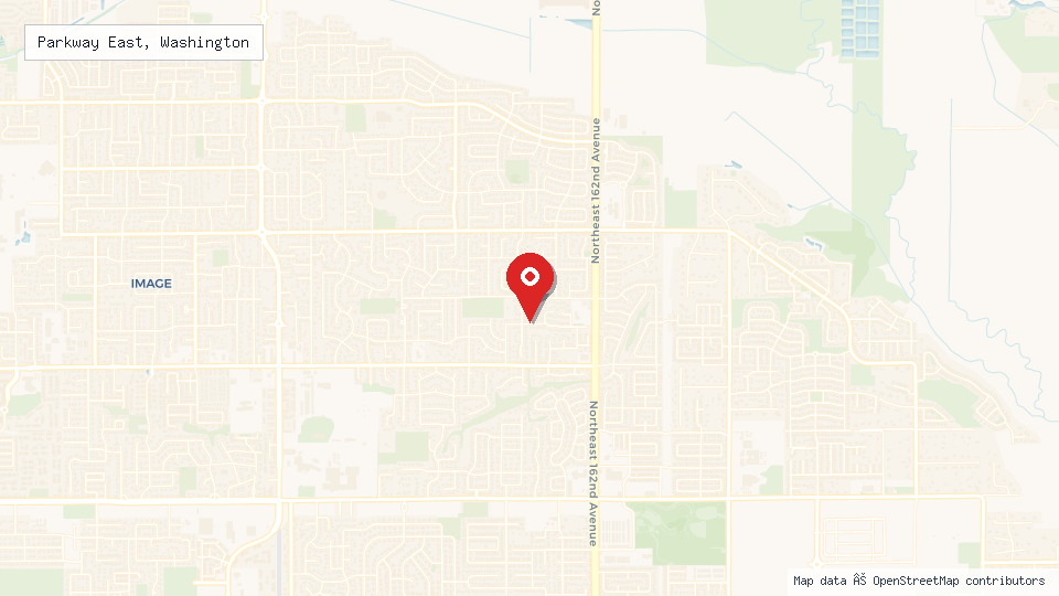 Street map of Parkway East, Washington with location pin