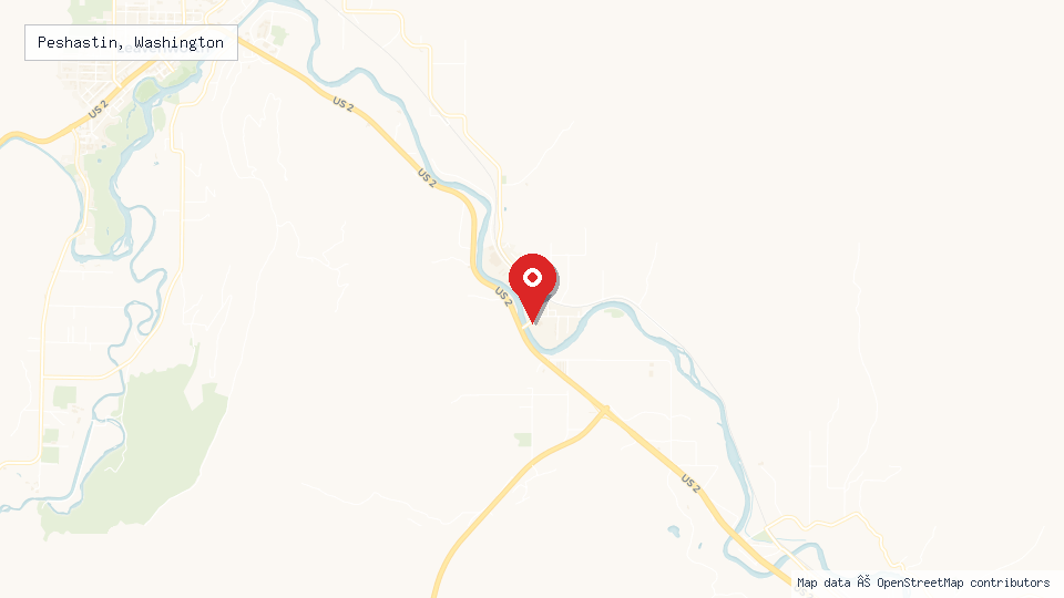 Street map of Peshastin, Washington with location pin