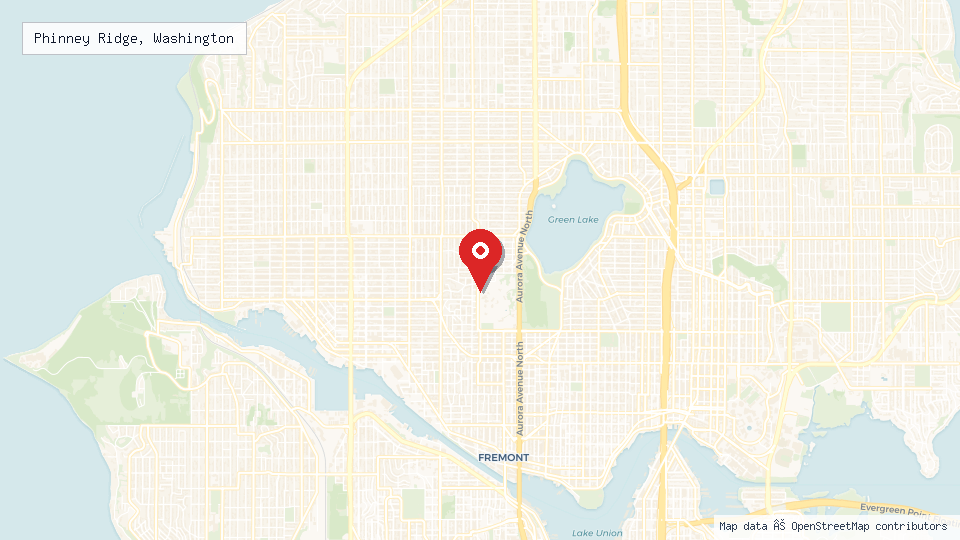 Street map of Phinney Ridge, Washington with location pin