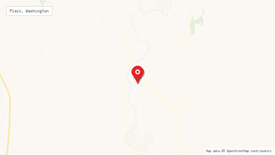 Street map of Plain, Washington with location pin