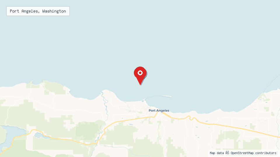 Street map of Port Angeles, Washington with location pin
