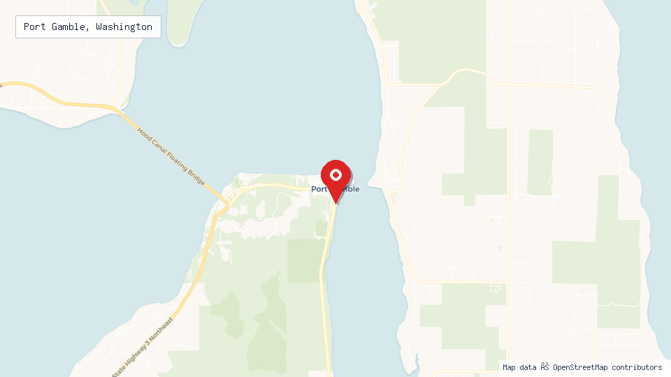 Street map of Port Gamble, Washington with location pin