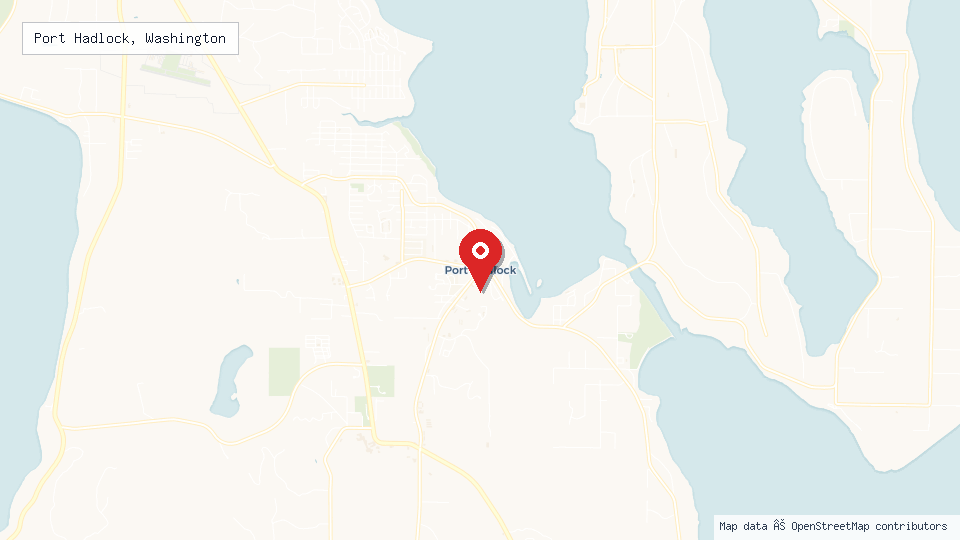 Street map of Port Hadlock, Washington with location pin