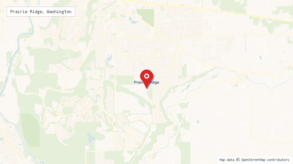 Street map of Prairie Ridge, Washington with location pin