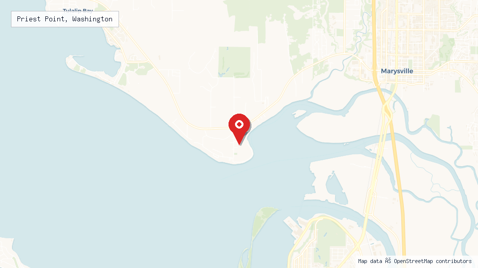 Street map of Priest Point, Washington with location pin