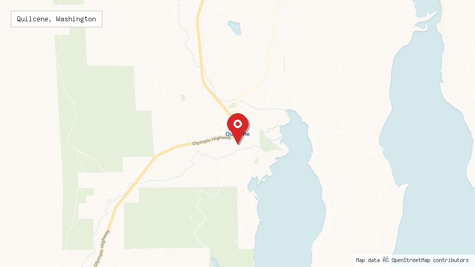 Street map of Quilcene, Washington with location pin
