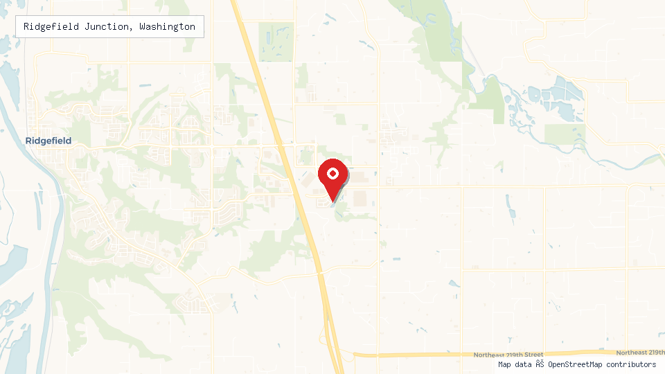 Street map of Ridgefield Junction, Washington with location pin