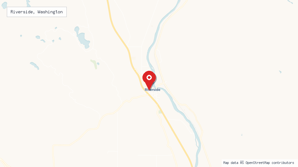 Street map of Riverside, Washington with location pin
