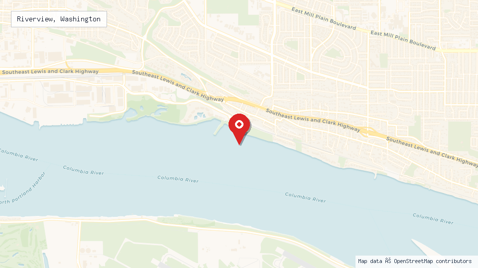 Street map of Riverview, Washington with location pin