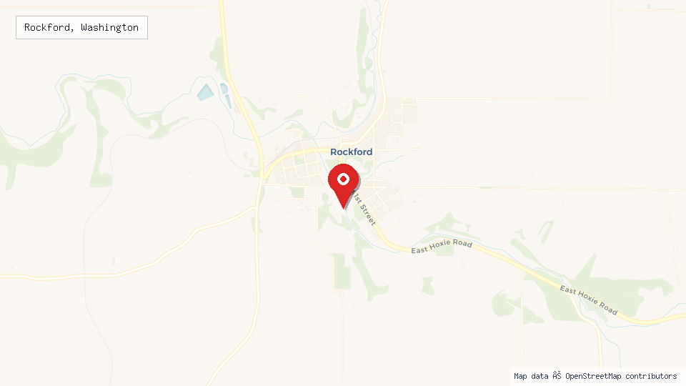 Street map of Rockford, Washington with location pin
